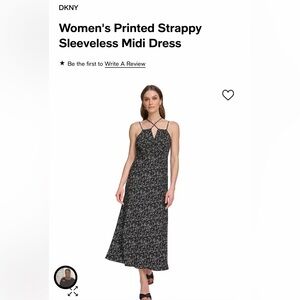 DKNY Women's Printed Strappy Sleeveless Midi Dress